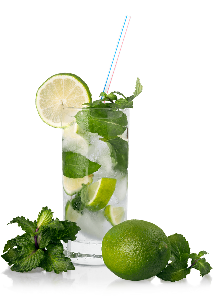 Cocktail Drink with Lime and Mint